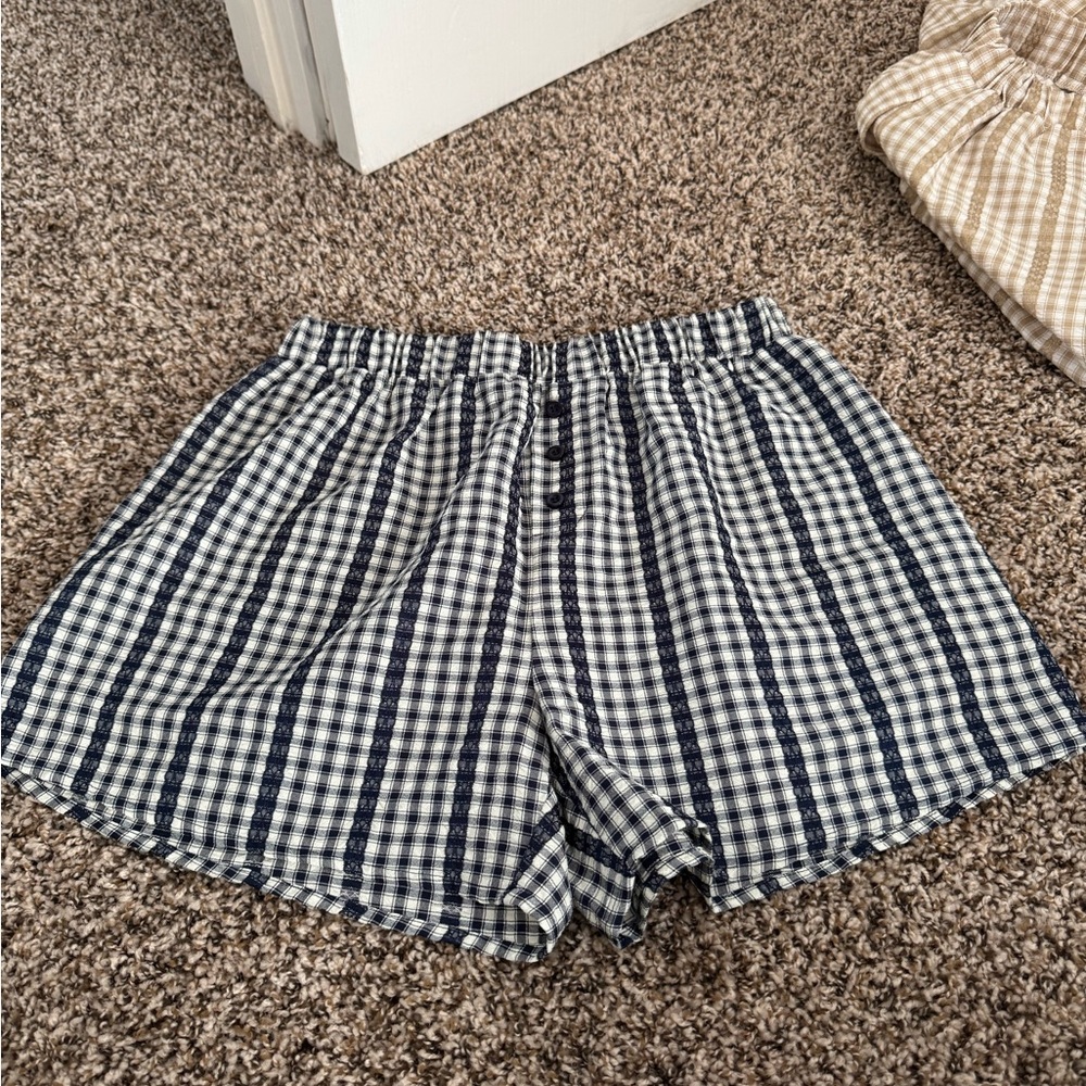 Buckle Coastal Gingham Lace Boxer Short